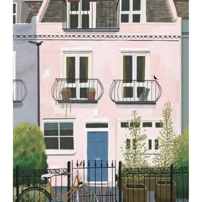 Bike In Front Of Pink House