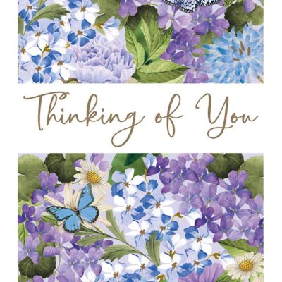 Pansies, hydrangeas and butterflies